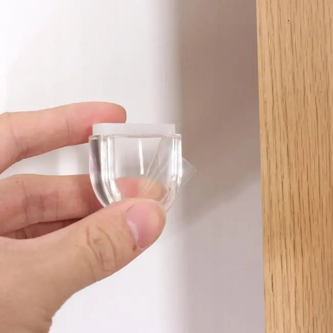 GEKO Transparante zelfklevende deurstopper - minimalistisch ontwerp - 3,9 x 4,1 x 2,0 cm