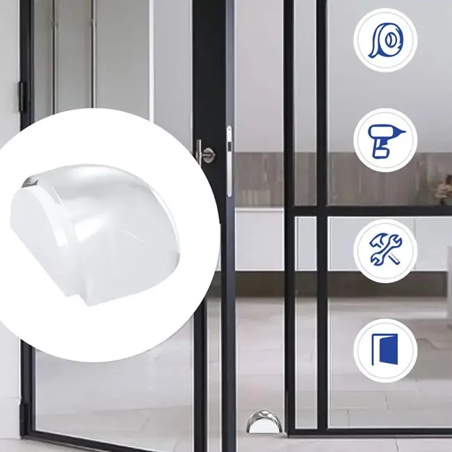 GEKO Transparante zelfklevende deurstopper - minimalistisch ontwerp - 3,9 x 4,1 x 2,0 cm