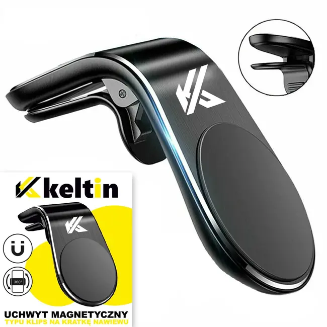 Keltin Magnetische telefoonhouder - luchtrooster - aluminium en siliconen - compact - sterke grip