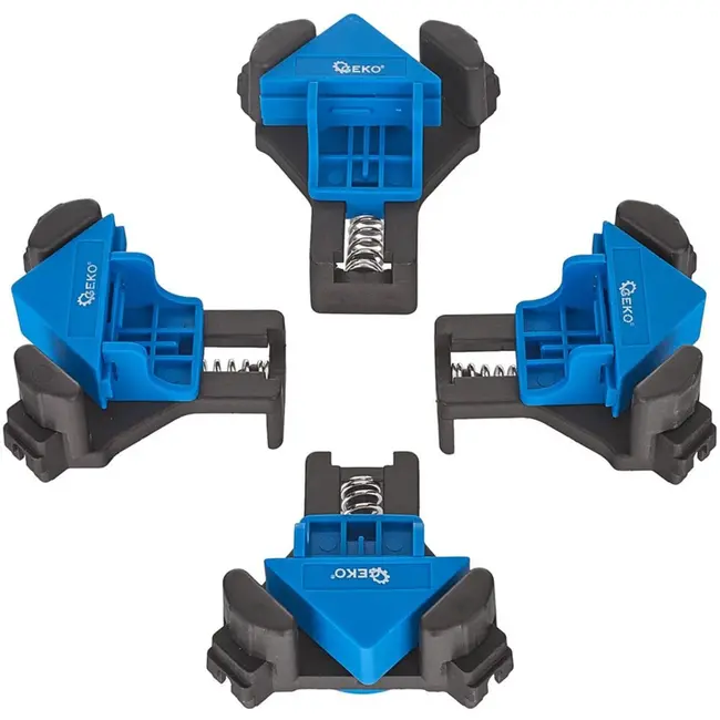 GEKO Hoekveerklemmen - 90 graden - Set van 4 stuks - Voor diktes 5-22 mm - Eenvoudige eenhandsbediening