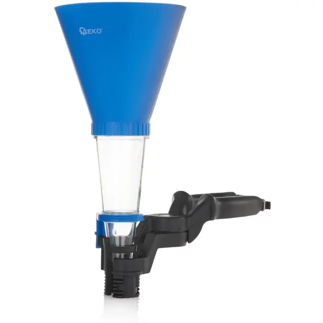 GEKO Trechter met automatische houder - olie- en vloeistofbestendig - transparante onderkant - 125 mm diameter