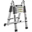 GEKO Telescopische aluminium ladder - 5 meter - 150 kg draagvermogen - Verstelbaar en inklapbaar