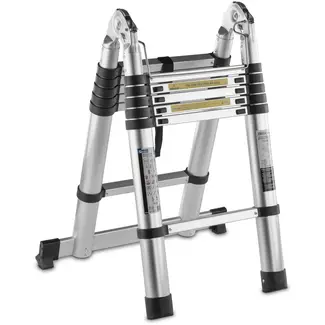 GEKO Telescopische ladder - aluminium - 3,8 m - 150 kg draagvermogen - flexibel verstelbaar