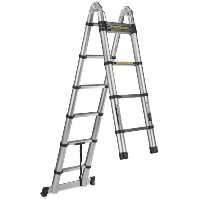 GEKO Telescopische ladder - aluminium - 3,8 m - 150 kg draagvermogen - flexibel verstelbaar