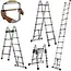 GEKO Telescopische ladder - aluminium - 3,8 m - 150 kg draagvermogen - flexibel verstelbaar