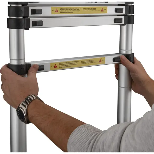 GEKO Telescopische ladder - aluminium - 4,4 m - 150 kg draagvermogen - compact opvouwbaar