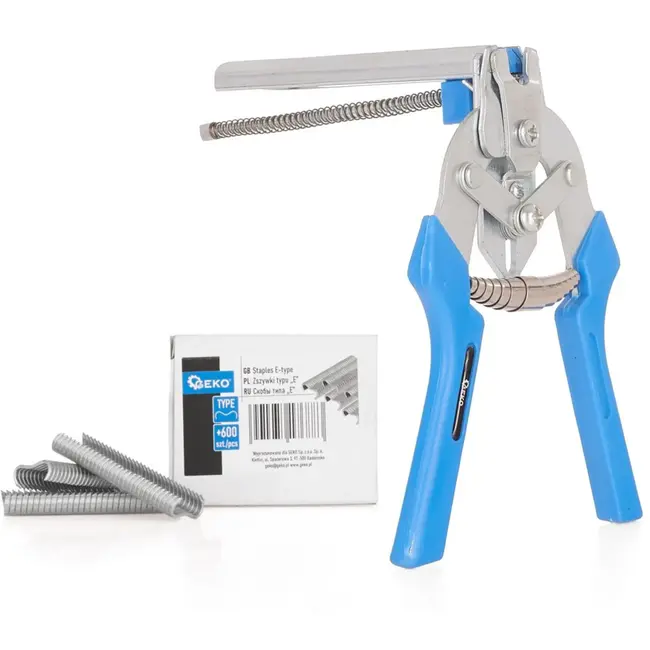 GEKO Hogeringtang met magazijn en 600 nietjes - ergonomisch ontwerp - duurzaam staal