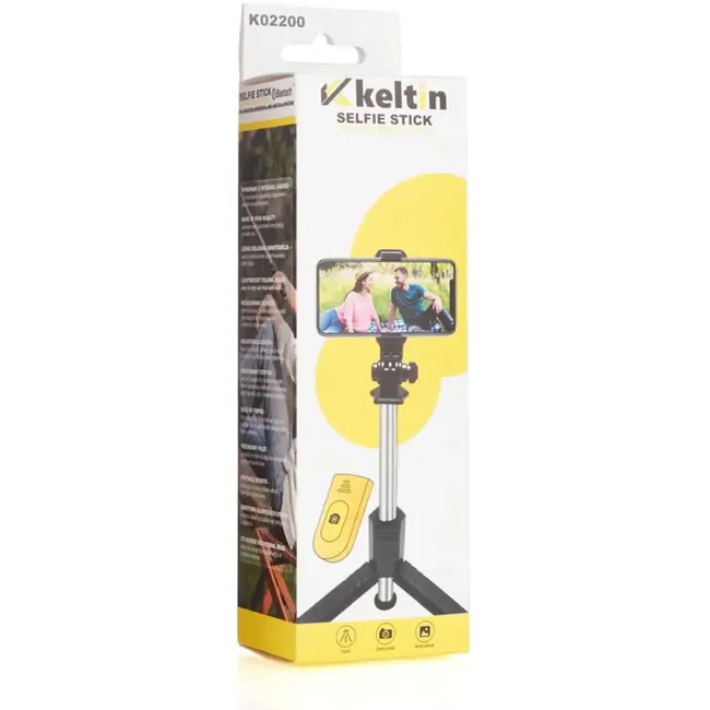 Keltin Selfiestick en statief - verstelbaar - met afstandsbediening - lichtgewicht en opvouwbaar