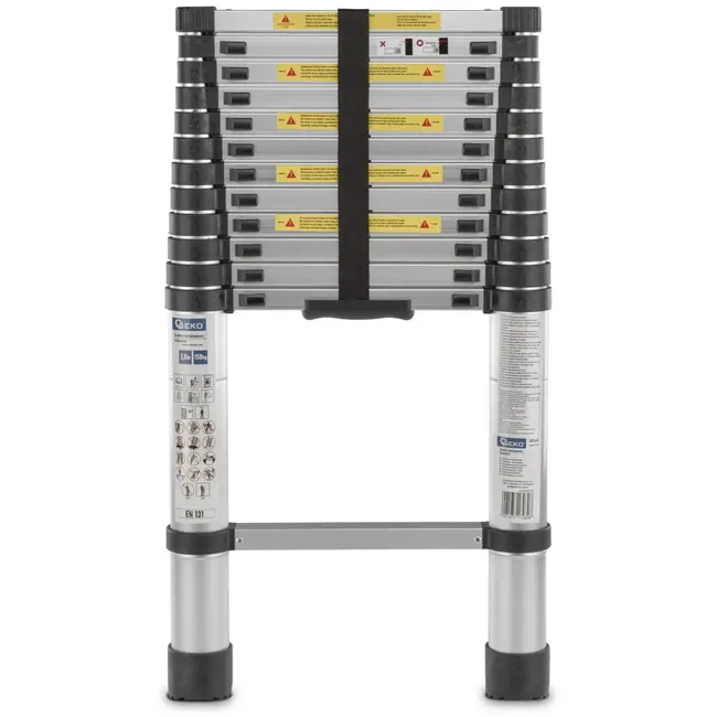 GEKO Telescopische ladder - aluminium - 3,8 m - draagkracht 150 kg