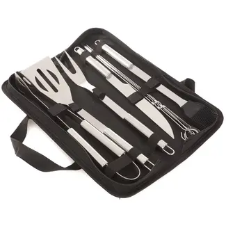 GEKO 10-delige barbecue set - roestvrij staal - ergonomisch ontwerp - modern design