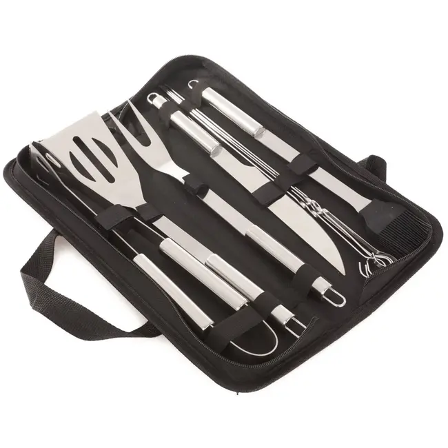 GEKO 10-delige barbecue set - roestvrij staal - ergonomisch ontwerp - modern design