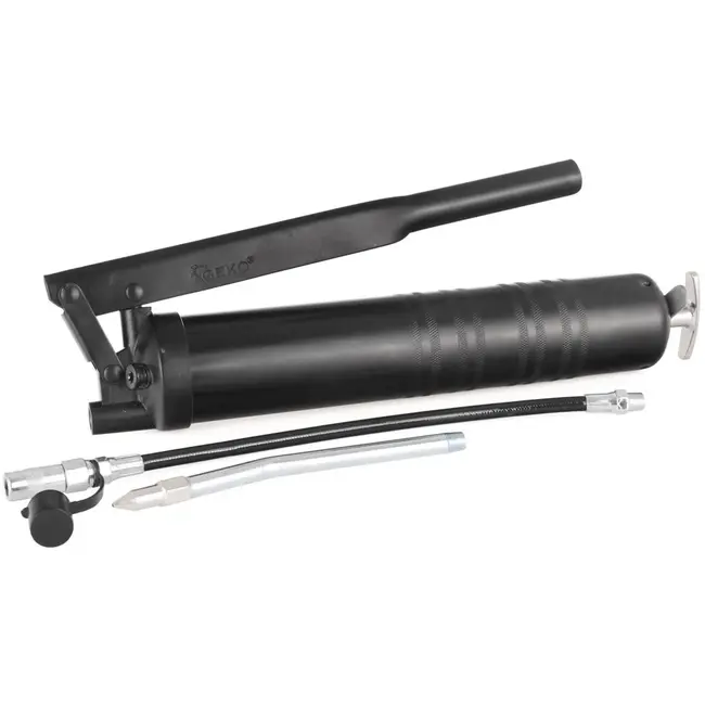 GEKO Handmatige vetspuit - 3-in-1 functionaliteit - 400 cm3 capaciteit - Aluminium - Inclusief twee spuitmonden