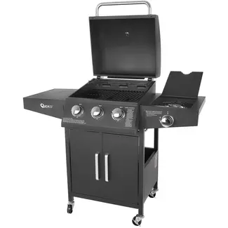 GEKO Gasbarbecue - 4 branders - 11,6 kW - met opbergruimte en wielen