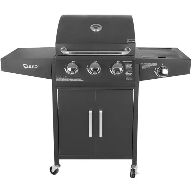 GEKO Gasbarbecue - 4 branders - 11,6 kW - met opbergruimte en wielen