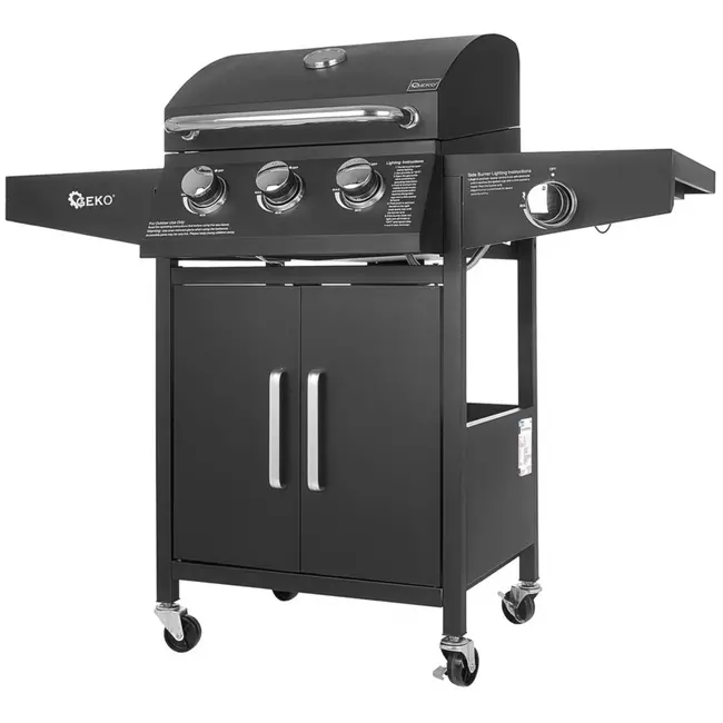 GEKO Gasbarbecue - 4 branders - 11,6 kW - met opbergruimte en wielen