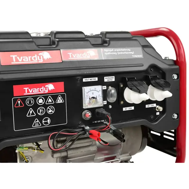 Tvardy Benzinegenerator - 5 PK - 2200W - Koperwikkelingen - 15L Tank