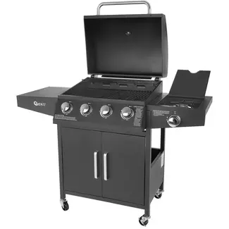 GEKO Gasbarbecue - 5 branders - krachtige 15kW - veelzijdig grillen - mobiel en stabiel