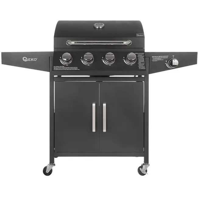 GEKO Gasbarbecue - 5 branders - krachtige 15kW - veelzijdig grillen - mobiel en stabiel