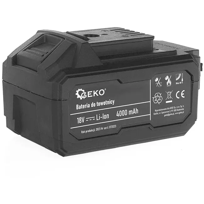 GEKO Draadloze vetspuit - 18V - Variabele snelheid - LED-licht - 4.0 Ah batterij inbegrepen