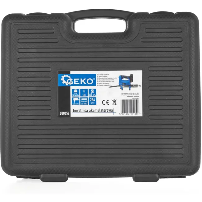 GEKO Draadloze vetspuit - 18V - Variabele snelheid - LED-licht - 4.0 Ah batterij inbegrepen