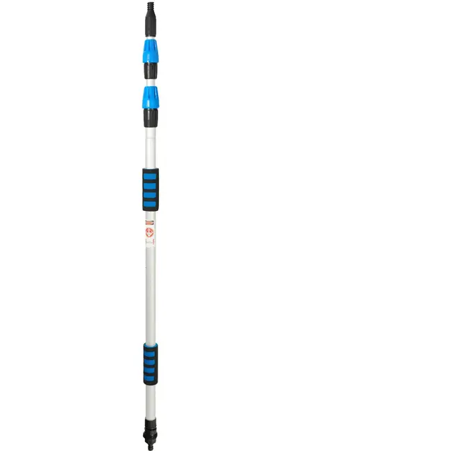 GEKO Telescopische borstel - Zonnepanelen reinigen - 1,3-3 m - Zachte borstelharen - Waterregeling