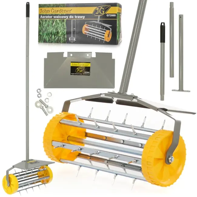 GEKO Lawn aerator - diepwerkend - inklapbaar ontwerp - 148 cm hoog - 34 cm breed