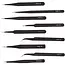 GEKO Metalen precisiepincet set - 9 stuks - Diverse vormen en maten - Inclusief stevige opbergcase