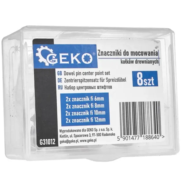 GEKO Set van 8 deuvelmarkeerpennen - Precisie en duurzaamheid - Chroomgecoat - 6-12 mm