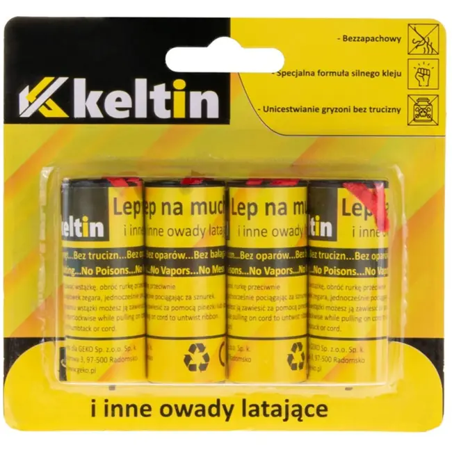 Keltin Vliegstrip - 80 cm - Sterke kleefkracht - Veilig voor binnengebruik - Set van 4 stuks