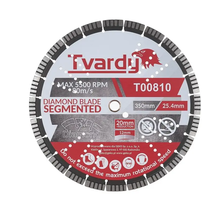 Tvardy Diamantschijf - Segmentprofiel - 350 mm - Voor Bouwmaterialen
