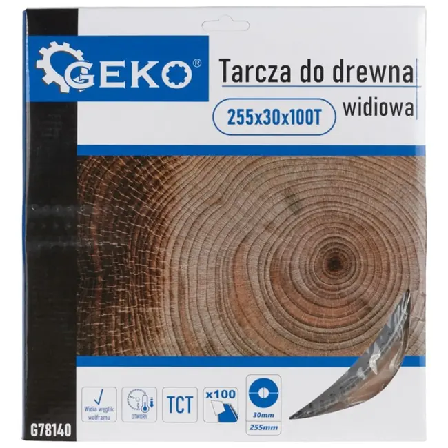 GEKO Zaagblad met gaten - 255 mm - 40T - Tungsten carbide - 30 mm asgat