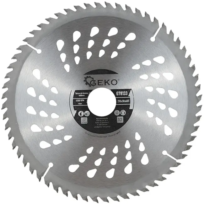 GEKO Cirkelzaagblad - Houtbewerking - 210 mm - 60 Tanden - Veelzijdig Gebruik