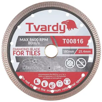 Tvardy Diamantschijf - Gesloten Rand - 180 mm - Voor Hard Materiaal