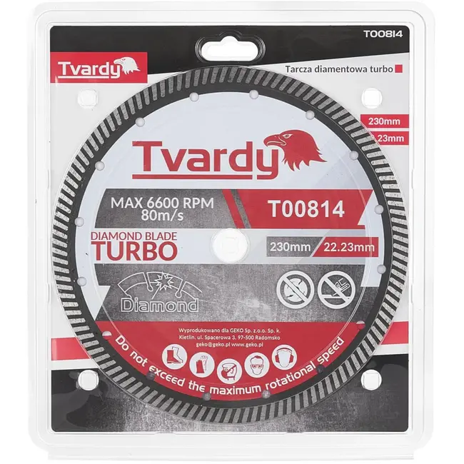 Tvardy Diamantschijf Turbo - 230 mm - Voor Bouwmaterialen - 10 mm Segmenthoogte