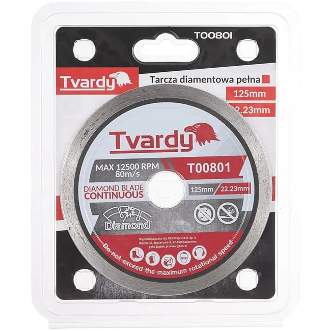 Tvardy Diamantschijf - Continu profiel - 125 mm - Voor harde materialen