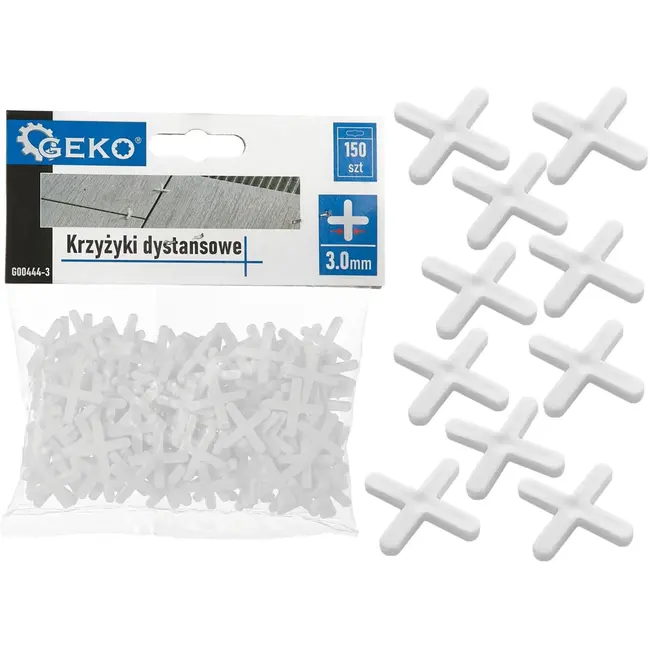 GEKO Tegelafstandhouders - 3mm - 150 stuks - Voor binnen en buiten - Perfecte nivellering