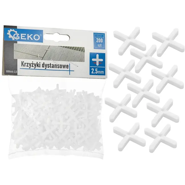 GEKO Tegelafstandhouders - 2,5 mm - 200 stuks - Voor binnen en buiten