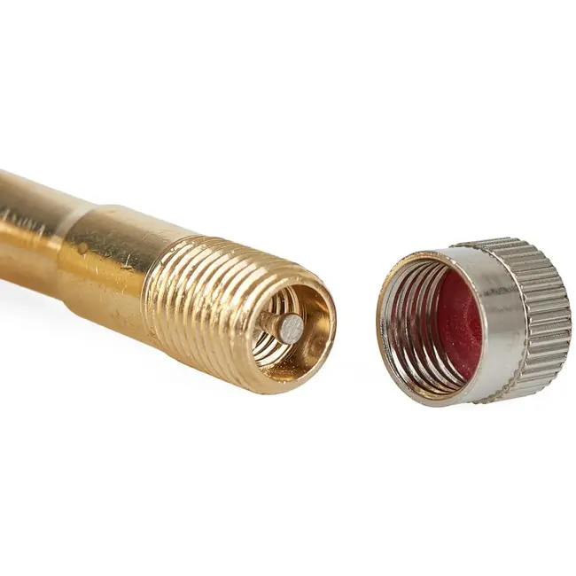 GEKO 45° gebogen ventielverlengstuk - messing - 8 mm - lekvrij ontwerp