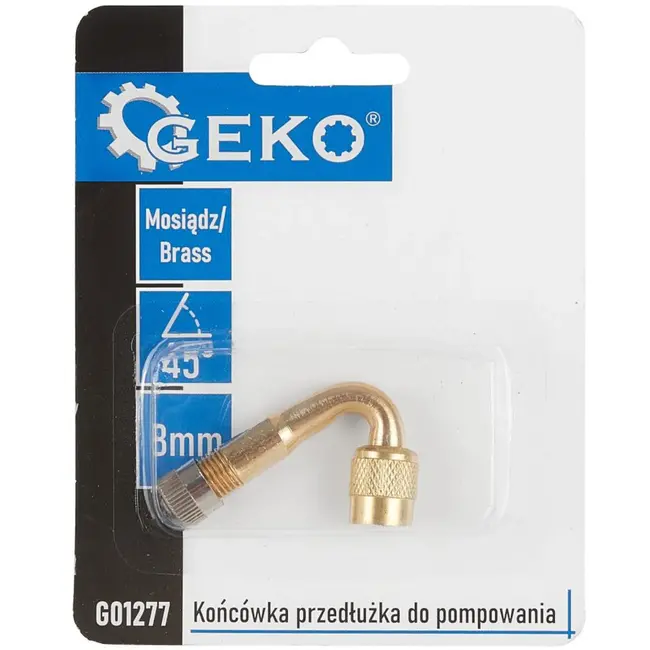 GEKO 45° gebogen ventielverlengstuk - messing - 8 mm - lekvrij ontwerp