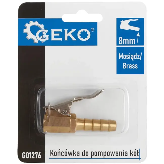 GEKO Inflator ventielkoppeling - messing - 8mm - corrosiebestendig