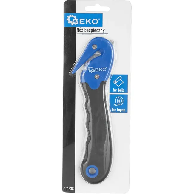 GEKO Veiligheidsmes - Ergonomisch ontwerp - Veilig snijden - Voor stretchfolie en tapes