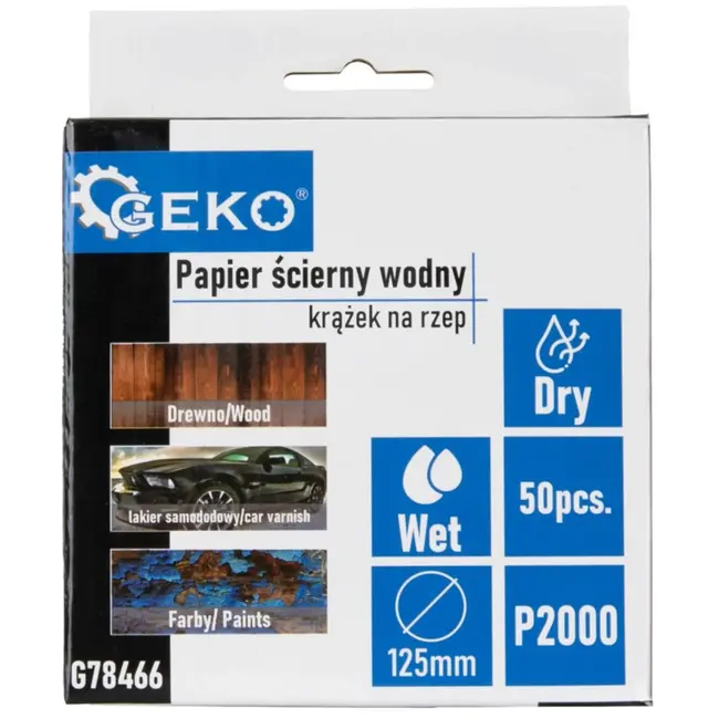 GEKO Waterdichte schuurschijf - 125 mm - P2000 - 50 stuks - Voor nat en droog schuren