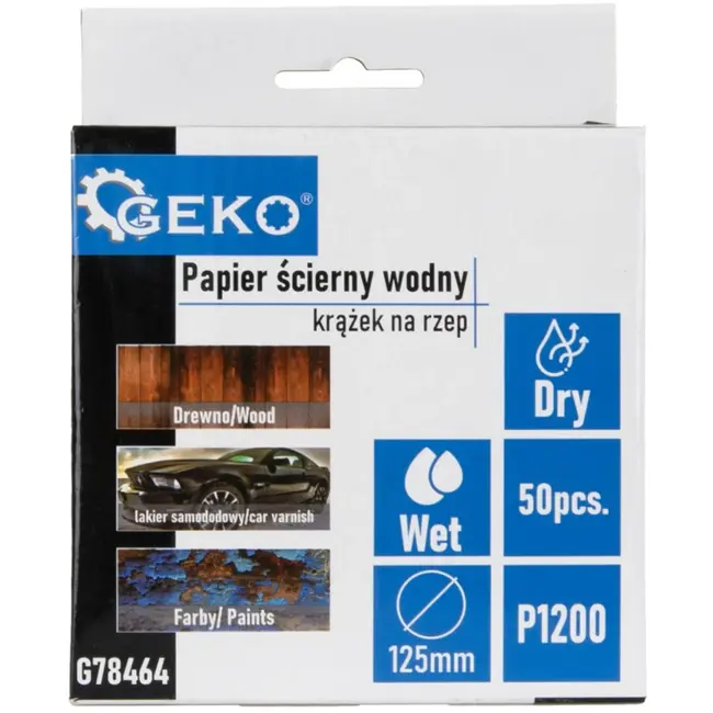 GEKO Waterdichte schuurdiscs - 125 mm - P1200 - 50 stuks - Voor nat en droog schuren