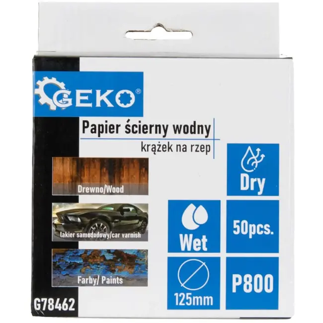 GEKO Waterproof schuurschijf - 125 mm - P800 - nat en droog schuren - 50 stuks