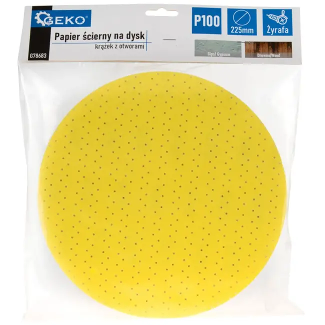 GEKO Schuurdisc - Aluminiumoxide - Perforaties - 225mm - Korreling 100 - 10 stuks