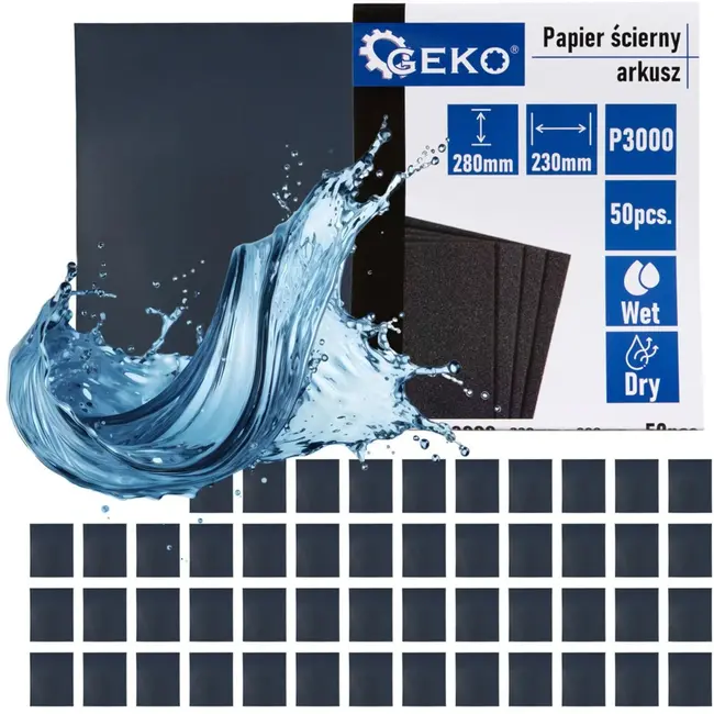 GEKO Waterproof schuurpapier - P3000 - 230x280mm - Voor nat en droog gebruik - 50 stuks