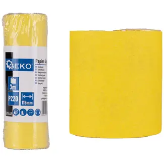 GEKO Schuurpapier op rol - fijne korrel P220 - 115 mm x 3 m