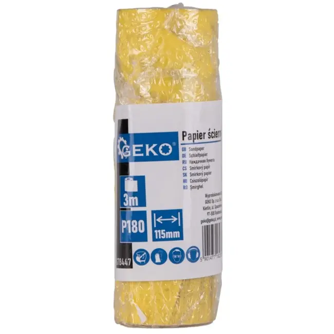 GEKO Schuurpapier rol - fijne korrel P180 - 115 mm x 3 m