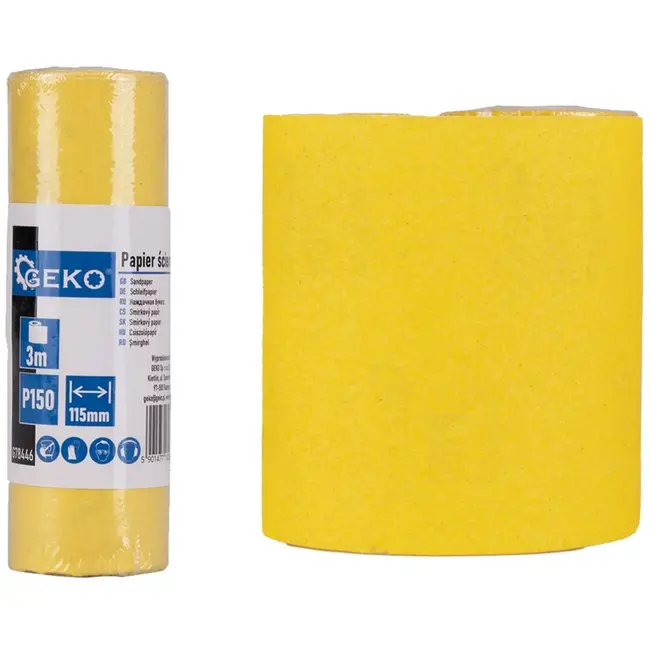 GEKO Schuurpapier op rol - 115 mm x 3 m - P150 korrel - 1 stuk
