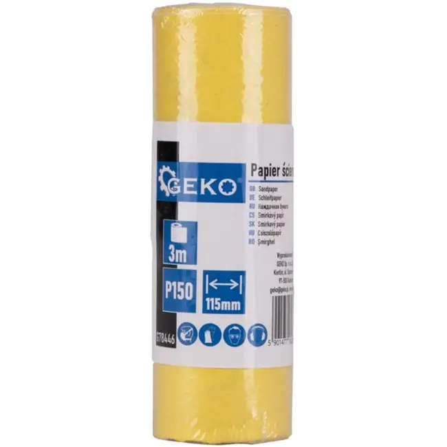 GEKO Schuurpapier op rol - 115 mm x 3 m - P150 korrel - 1 stuk